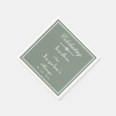 Boho Cool Sage Groene Rustieke Chic Paper Wedding Servet (Hoek)