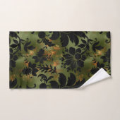 Boho Copper Black Green Floral Bad Handdoek (Handdoek)