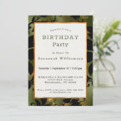 Boho Copper Black Green Floral Birthday Kaart (Staand voorkant)
