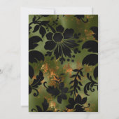 Boho Copper Black Green Floral Birthday Kaart (Achterkant)