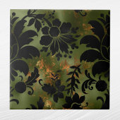 Boho Copper Black Green Floral Tegeltje