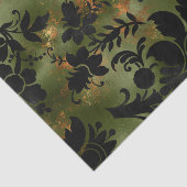 Boho Copper Black Green Floral Tissuepapier (Detail)