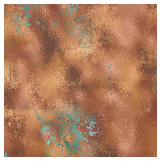 Boho Copper Blauwgroen Chic Stof (Swatch)