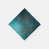 Boho Copper Blue Damask Grunge Servet (Hoek)