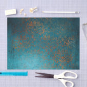 Boho Copper Blue Damask Grunge Tissuepapier (Craft)