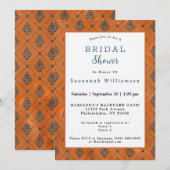 Boho Copper Blue Graphic Art Deco Vrijgezellenfees Kaart (Voorkant / Achterkant)