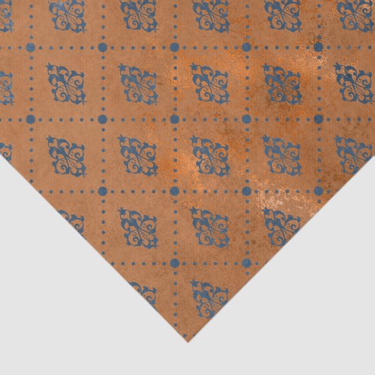 Boho Copper Blue Graphic Deco Tissuepapier (Detail)