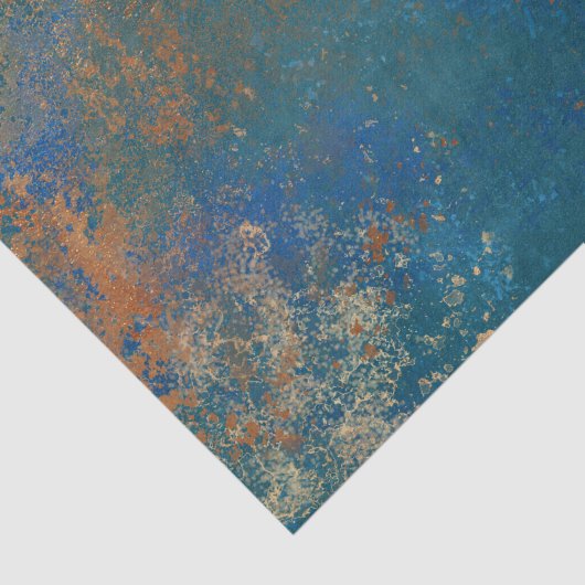 Boho Copper Blue Grunge Tissuepapier (Detail)