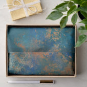 Boho Copper Blue Grunge Tissuepapier (Geschenk)