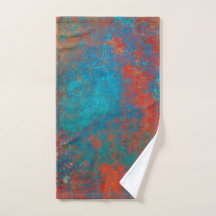 Boho Copper Blue Oranje Red Grunge