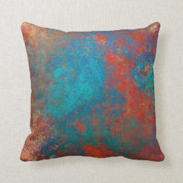 Boho Copper Blue Oranje Red Grunge Kussen