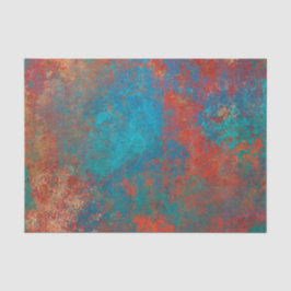 Boho Copper Blue Oranje Red Grunge Tissuepapier