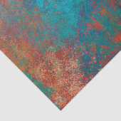 Boho Copper Blue Oranje Red Grunge Tissuepapier (Detail)