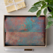 Boho Copper Blue Oranje Red Grunge Tissuepapier (Geschenk)