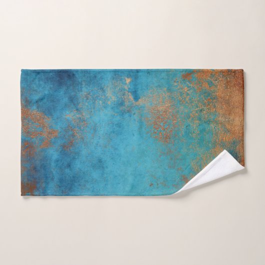 Boho Copper Blue Rustic Handdoek (Handdoek)