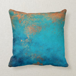 Boho Copper Blue Rustic Kussen