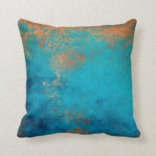 Boho Copper Blue Rustic Kussen