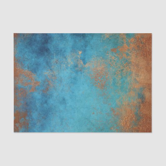 Boho Copper Blue Rustic Tissuepapier (Voorkant)