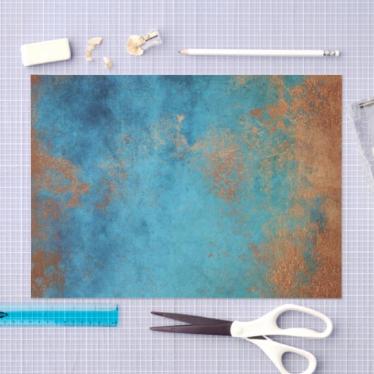 Boho Copper Blue Rustic Tissuepapier (Craft)