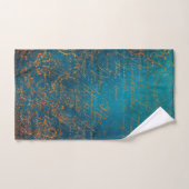 Boho Copper Blue Script Handwrite Grunge Handdoek (Handdoek)