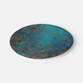 Boho Copper Blue Script Handwrite Grunge Papieren Bordje (Gekanteld)