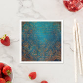 Boho Copper Blue Script Handwrite Grunge Servet (Insitu)