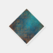 Boho Copper Blue Script Handwrite Grunge Servet (Hoek)
