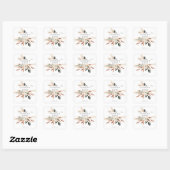 Boho Copper Leaves Pampas & Beige Floral Hartelijk Vierkante Sticker (Vel)