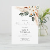 Boho Copper Pampas & Beige Floral Rehearsal Dinner Kaart (Staand voorkant)