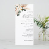 Boho Copper Pampas Floral Ceremony Programme Programmakaart (Staand voorkant)