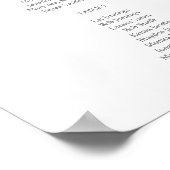 Boho Copper Pampas Floral Event Seat Chart -9 Poster (Hoek)