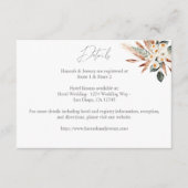 Boho Copper Pampas Gras & Bloemen Bruiloft Details Informatiekaartje (Voorkant)