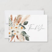 Boho Copper Pampas Grass Floral Dank u kaart (Voorkant)