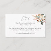 Boho Copper Pampas Grass Floral Details SM Informatiekaartje (Voorkant)