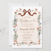 Boho Coquette Strik Wildflower Baby Shower Kaart (Voorkant)