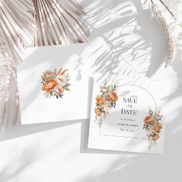 Boho Coral en Peach Dry Floral Arch Bewaar de datu Kaart