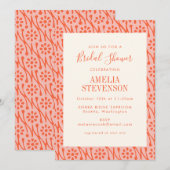 Boho Coral Oranje Botanical Flowers Vrijgezellenfe Kaart (Voorkant / Achterkant)