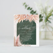 Boho Coral Pampas Grass Green Wedding (Staand voorkant)