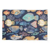 Boho Coral Reef Vispatroon Kussensloop (Achterkant-Links)