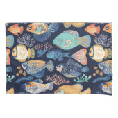 Boho Coral Reef Vispatroon Kussensloop (Voorkant-Links)