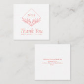 Boho Coral Roze Wit Budget Bedankt Notitiekaartje (Voorkant / Achterkant)