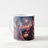 Boho Cosmic Bloom Pink Coffee Cup Women | Ethereal Koffiemok (Voorkant links)