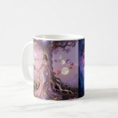 Boho Cosmic Bloom Pink CoffeeCups Women Ethereal Koffiemok (Voorkant links)