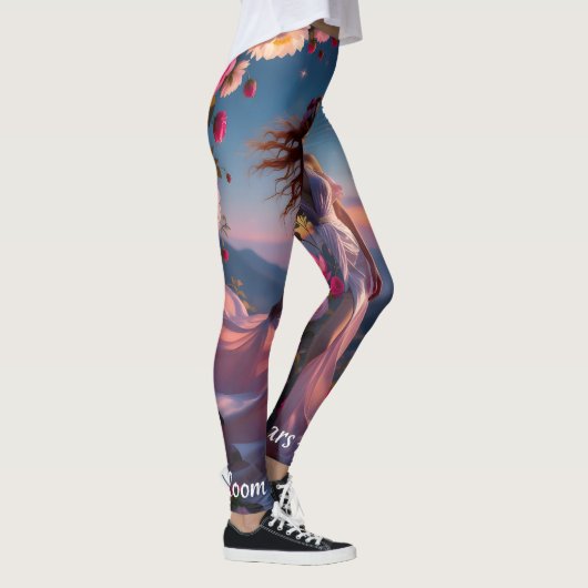 Boho Cosmic Bloom Pink Leggings Women 1 Ethereal (Rechts)