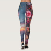 Boho Cosmic Bloom Pink Leggings Women No2Ethereal (Achterkant)