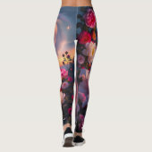 Boho Cosmic Bloom Roze Leggings Dames 1 Ethisch (Achterkant)