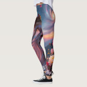 Boho Cosmic Bloom Roze Leggings Dames 1 Ethisch (Links)