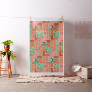Boho Cottage Modern Bohemian Style Flower Birds Stof