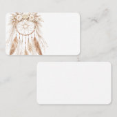 Boho Cottage Shabby Chic Feathers Business Card Visitekaartje (Voorkant / Achterkant)