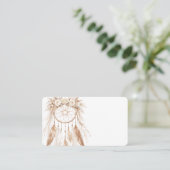 Boho Cottage Shabby Chic Feathers Business Card Visitekaartje (Staand voorkant)